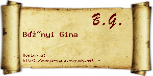 Bányi Gina névjegykártya